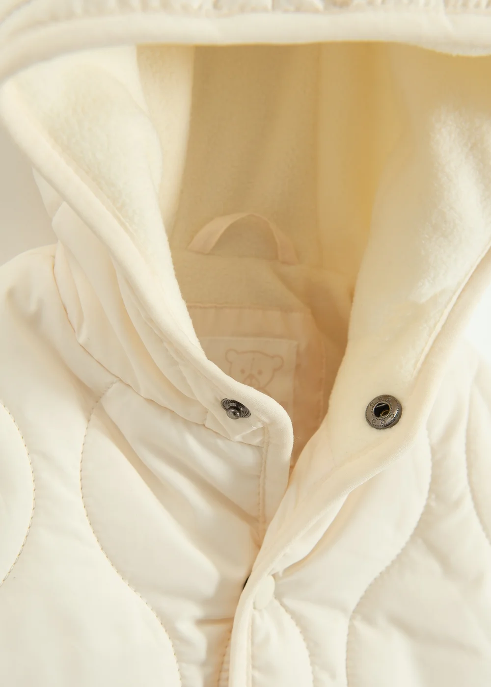 Cool Club White Quilted Hooded Button-Up Jacket (3-24 mnths) - 6-9 months Image 5