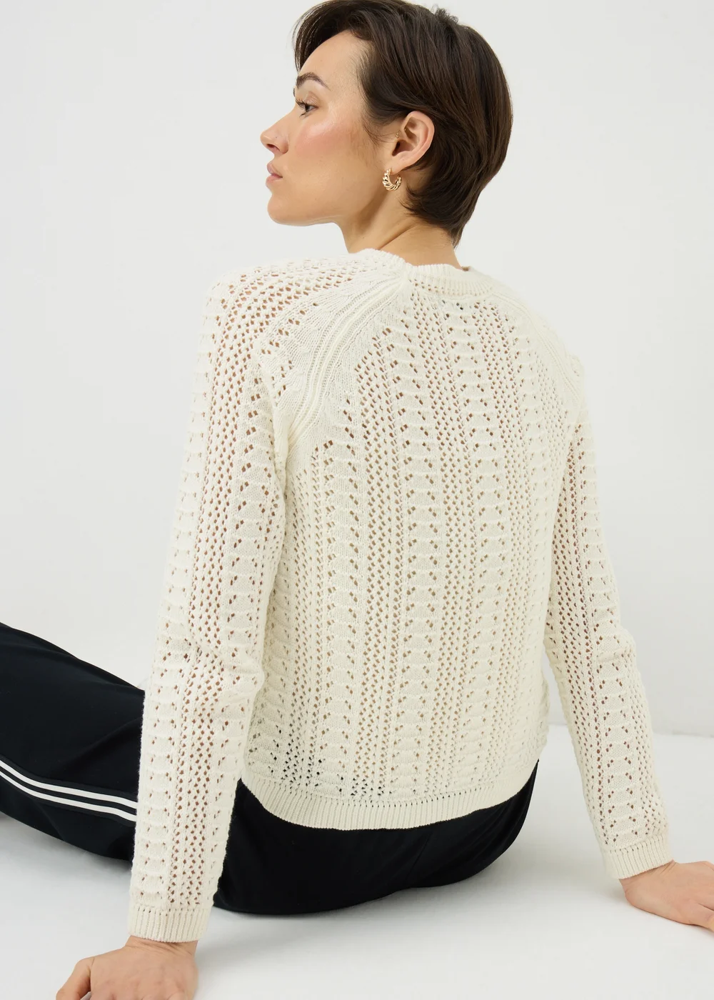 White Stitch Jumper - S Image 1
