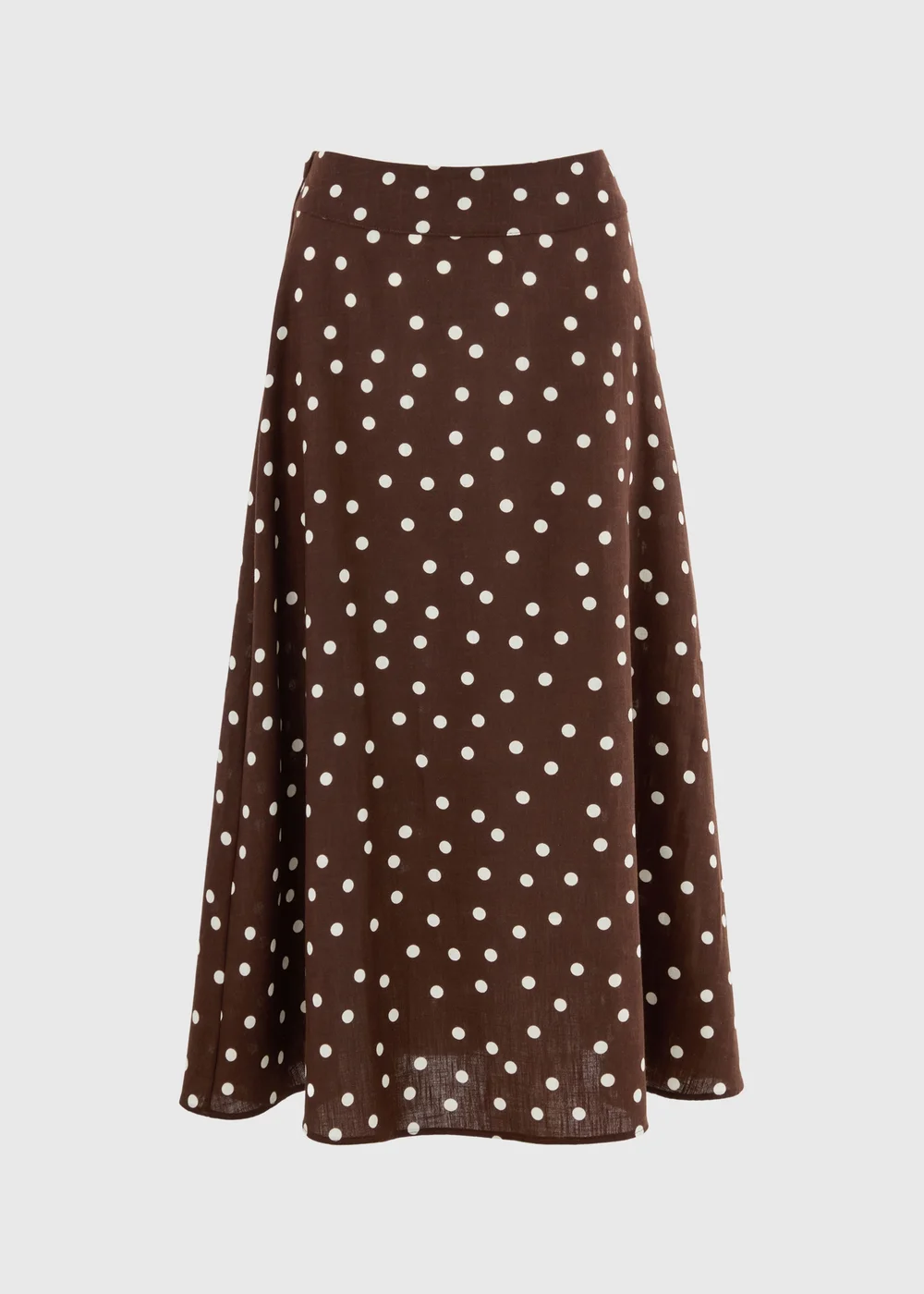 Chocolate Brown Polka Dot Midaxi Skirt - Size 8 Image 4