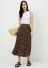 Chocolate Brown Polka Dot Midaxi Skirt - Size 8 Image 1