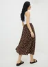Chocolate Brown Polka Dot Midaxi Skirt - Size 8 Image 3