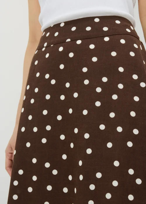 Chocolate Brown Polka Dot Midaxi Skirt - Size 8 Image 2