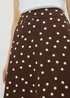 Chocolate Brown Polka Dot Midaxi Skirt - Size 8 Image 2