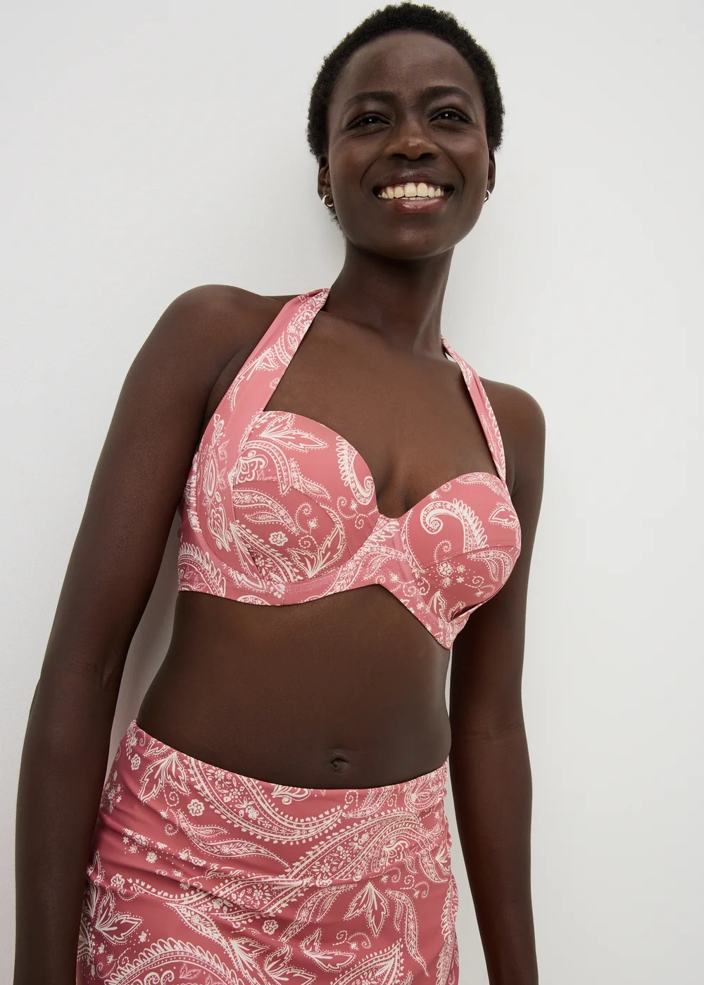 Rose Paisley Shapewear Underwired Bikini Top - 32A Image 1