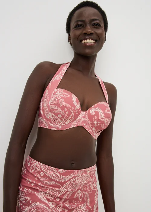 Rose Paisley Shapewear Underwired Bikini Top - 32A Image 1