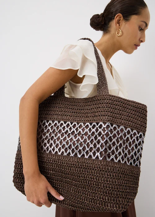 Chocolate Brown Trim Beach Bag - One Size Image 2