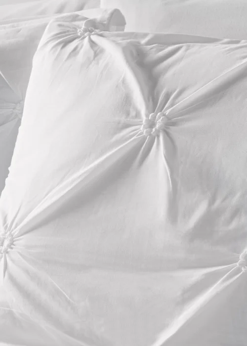 White Pinch Pleat Duvet Set - Double Image 2