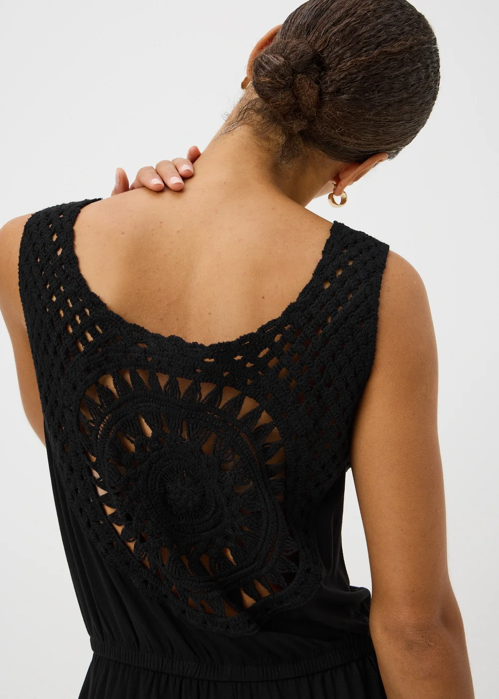 Black Crochet Back Playsuit - L Image 3