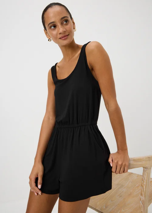 Black Crochet Back Playsuit - L Image 1