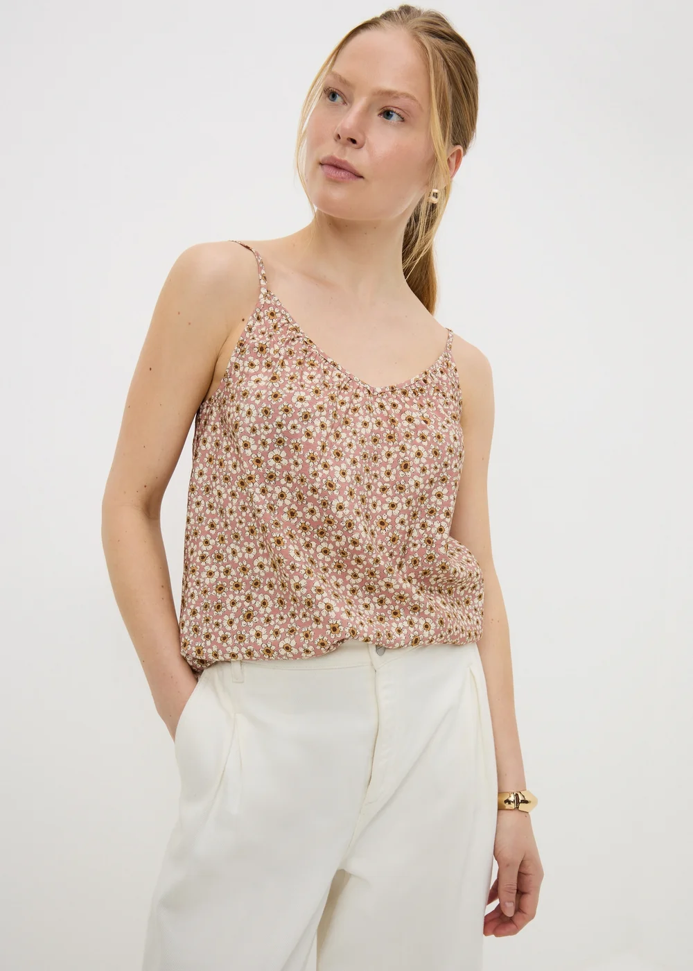 Pink Ditsy Floral Cami Top - 28 Image 2