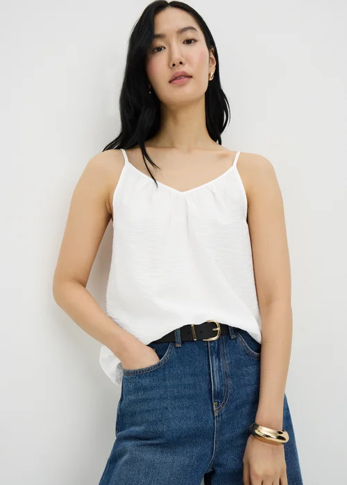 Cream Ruched Cami Top - 8 Image 2