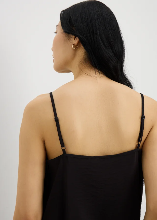 Black Ruched Cami Top