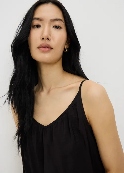 Black Ruched Cami Top - 8 Image 2