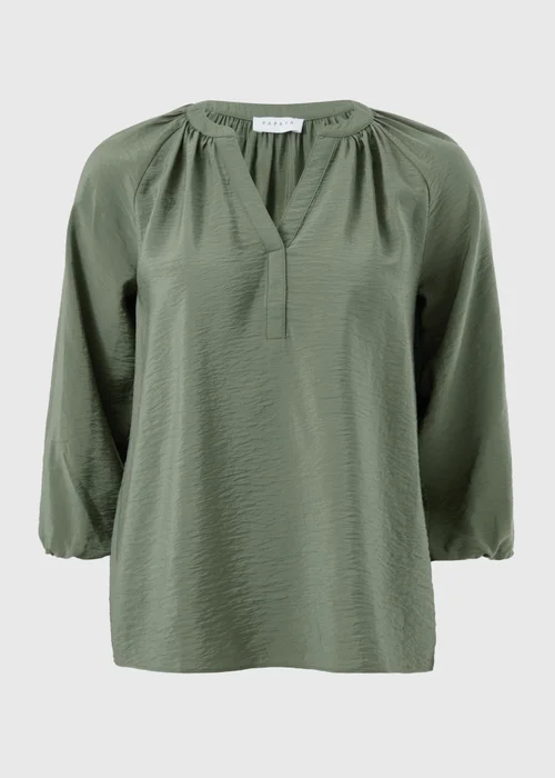 Olive 3/4 Sleeve Popover Blouse - 14 Image 3