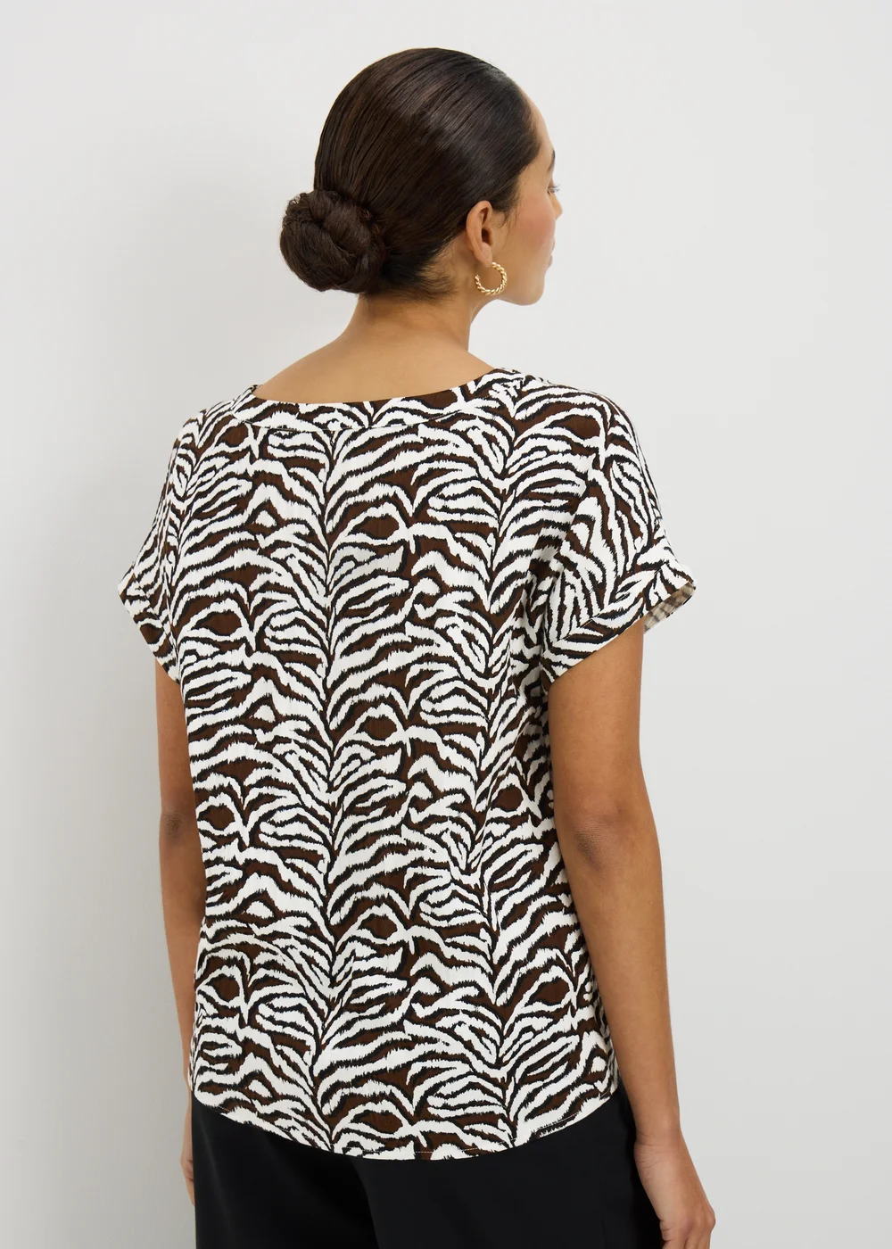 Chocolate Brown Zebra Print Box Top - 8 Image 2