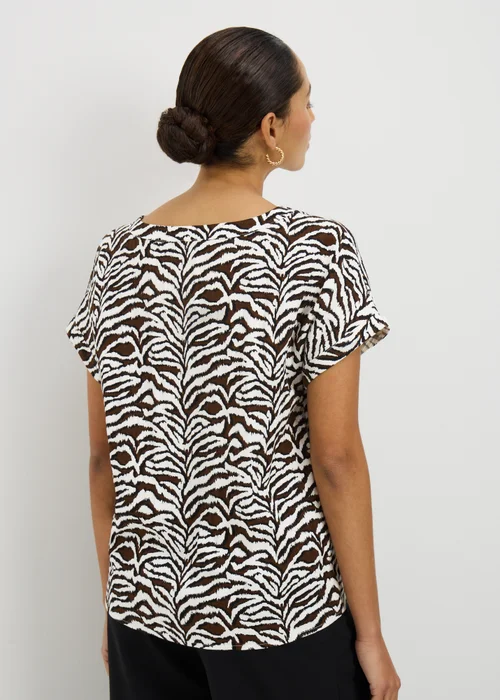 Chocolate Brown Zebra Print Box Top - 8 Image 2