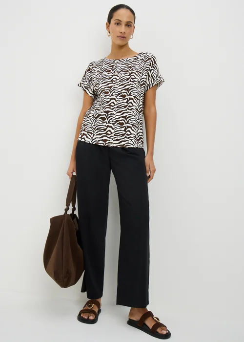 Chocolate Brown Zebra Print Box Top - 8 Image 1