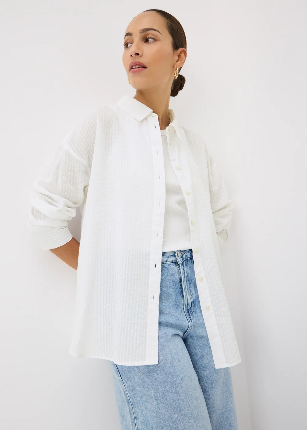 White Stripe Seersucker Shirt - 8 Image 1