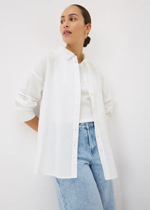 White Stripe Seersucker Shirt - 8 Image 1