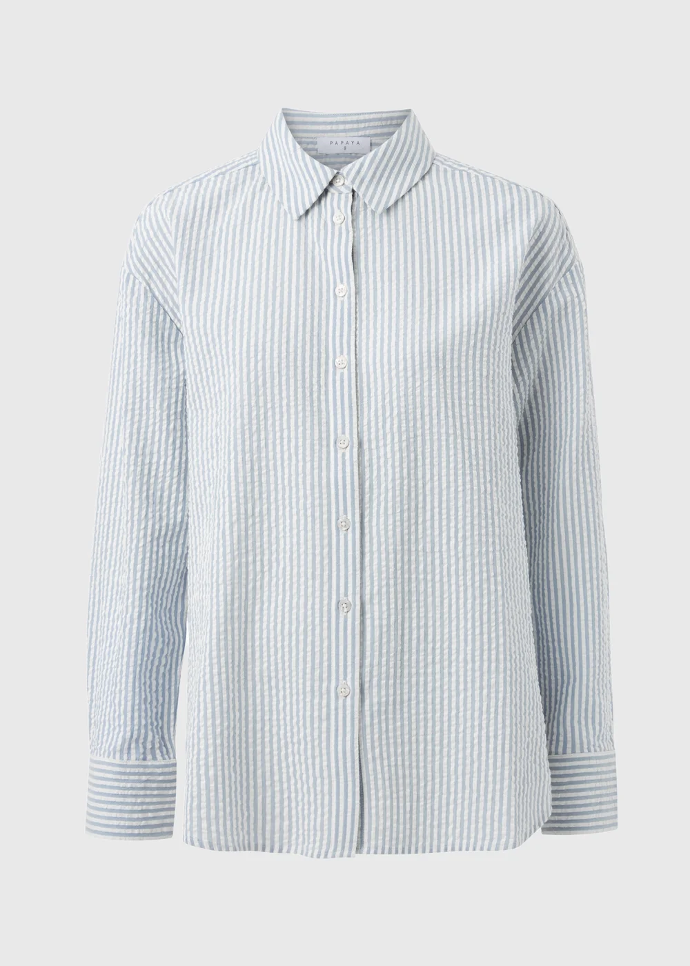 Blue Stripe Seersucker Shirt - Size 8 Image 4