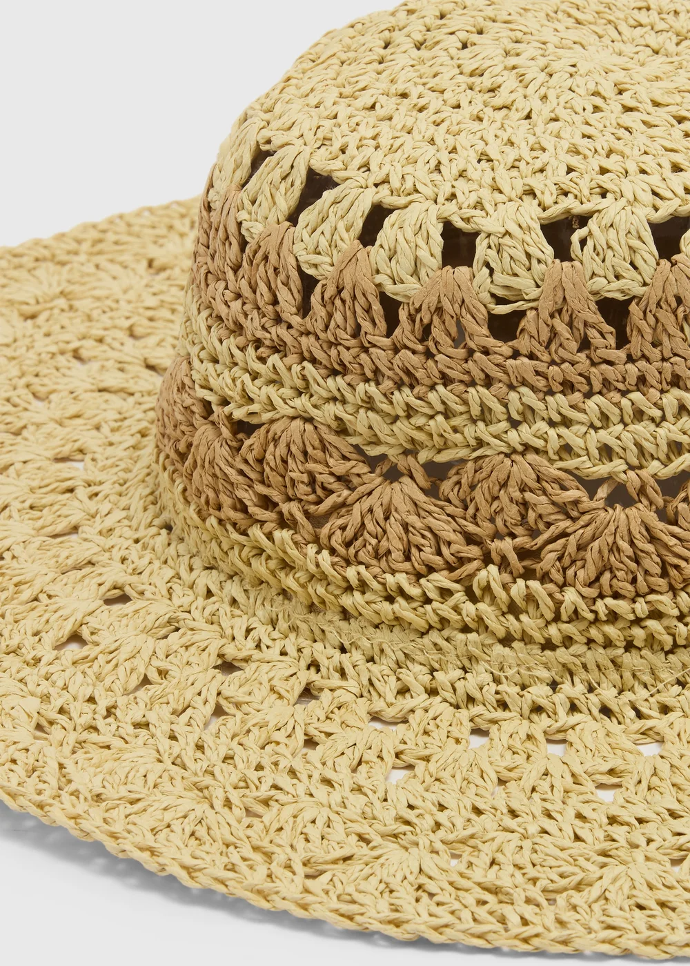 Natural Macrame Floppy Hat - One Size Image 2