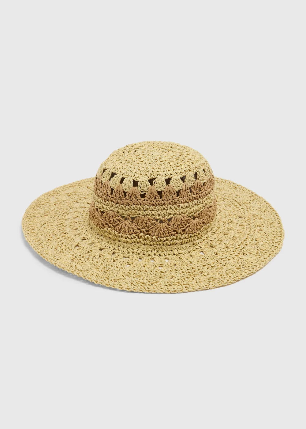 Natural Macrame Floppy Hat - One Size Image 1