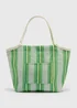 Green Stripe Mesh Beach Bag - One Size Image 1