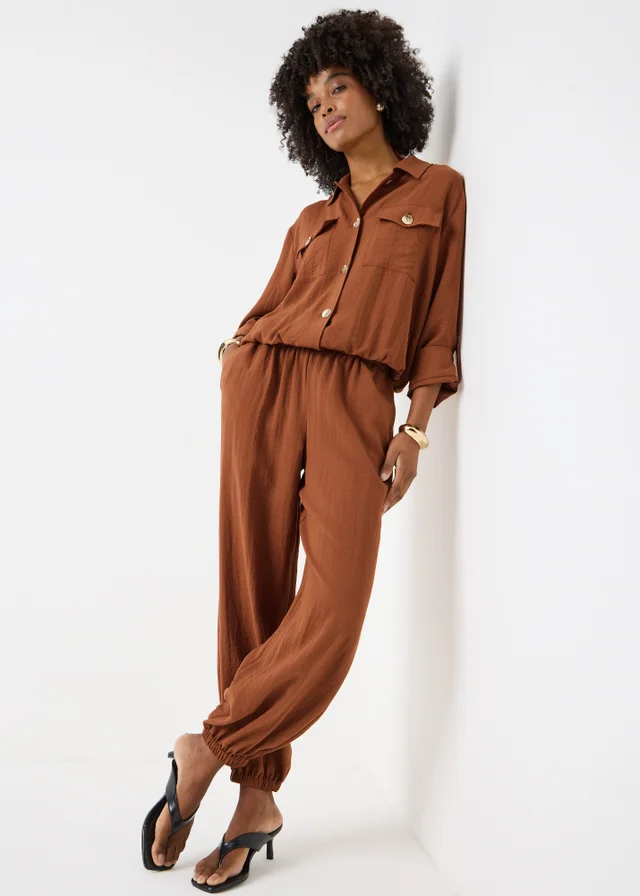 Terracotta Cuffed Co Ord Trousers