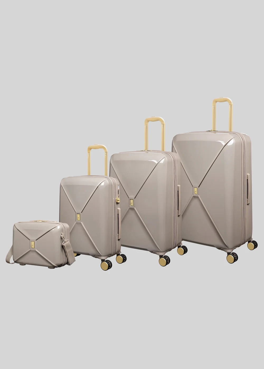 IT Luggage Cream Statuesque High Shine Suitcase - VANITY Image 1
