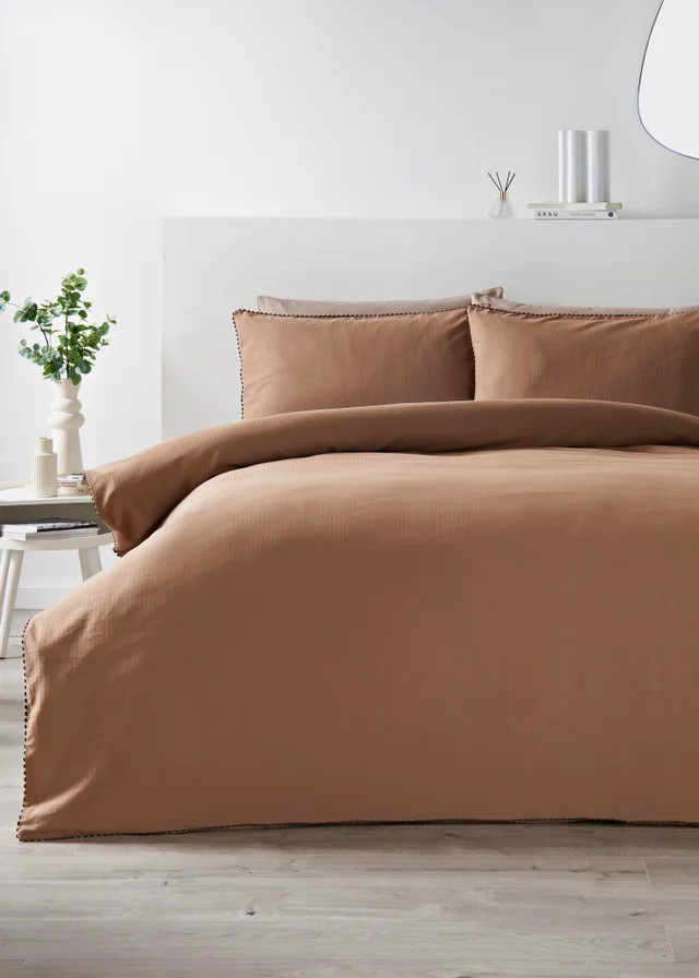 Natural Jacquard Scallop Duvet Set
