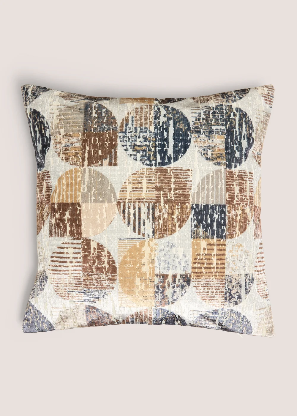 Rust Velvet Circular Geometric Cushion Image 1