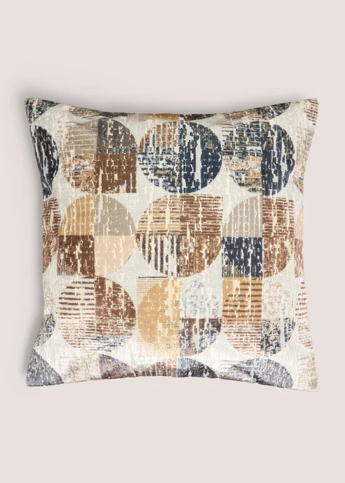 Rust Velvet Circular Geometric Cushion Image 1