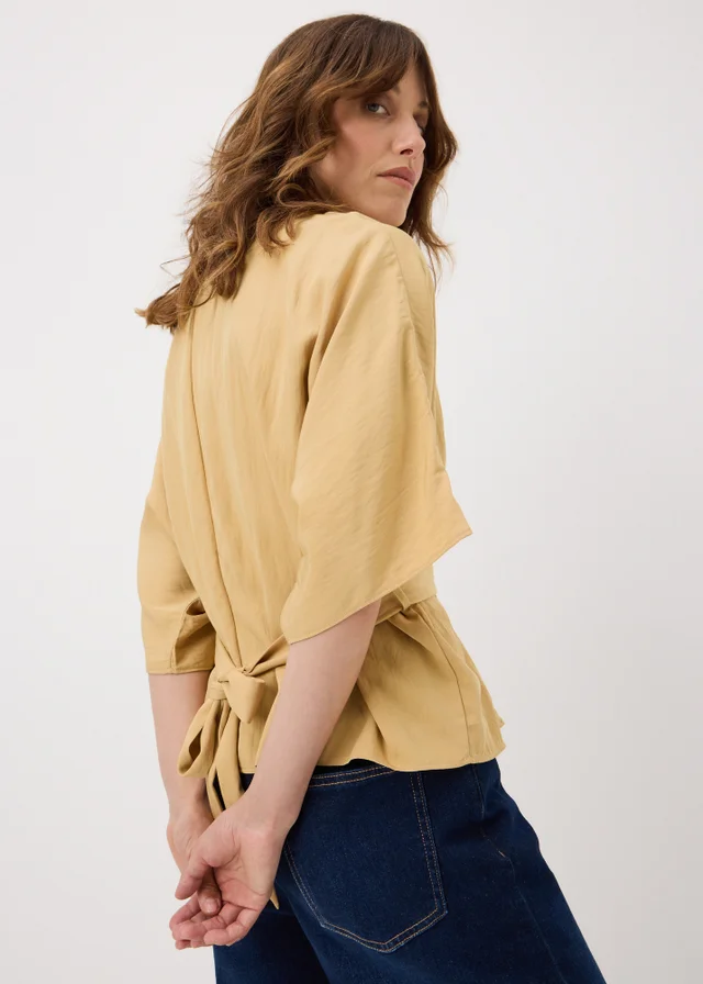 Et Vous Buttermilk Pleated Front Top