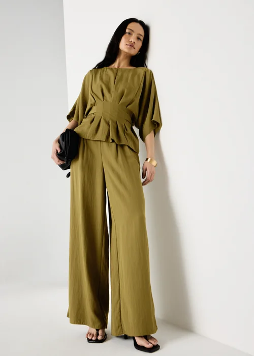 Et Vous Olive Wide Leg Co Ord Trousers - 16/L29 Image 1