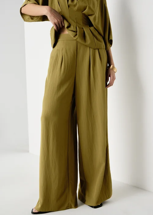 Et Vous Olive Wide Leg Co Ord Trousers - 16/L29 Image 2