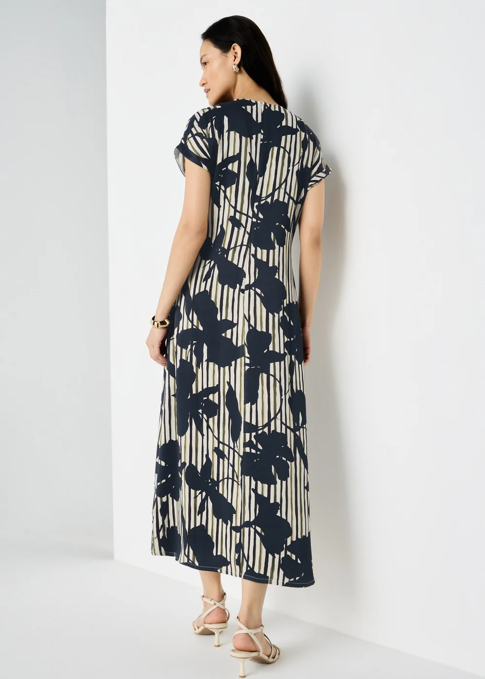 Et Vous Navy Floral Column Midaxi Dress - 8 Image 2