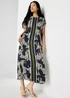 Et Vous Navy Floral Column Midaxi Dress - 8 Image 1