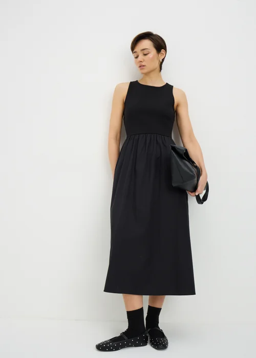 Black 2 in 1 Midi Dress - 22 Image 1