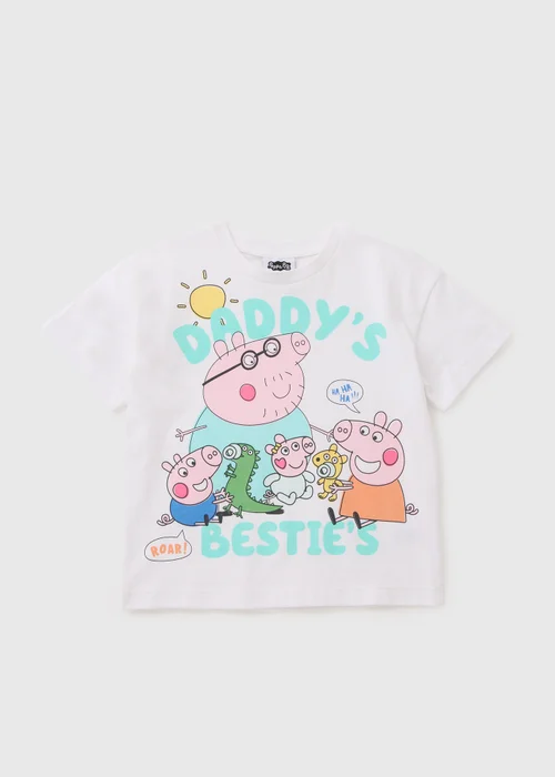 Peppa Pig Kids White Fathers Day T-Shirt (1-5yrs) - 1-1.5 Yrs Image 1