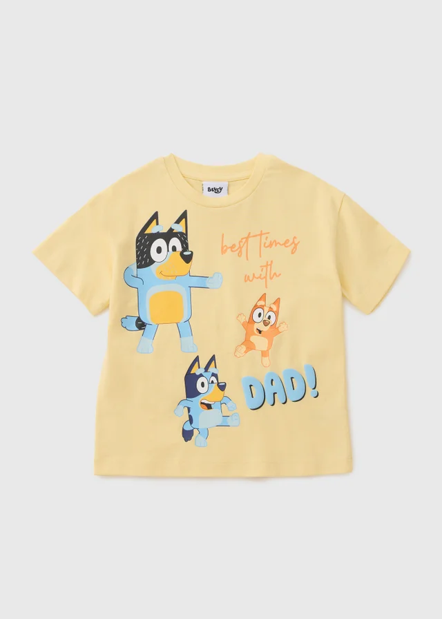Bluey Kids Yellow Fathers Day T-Shirt (1-7yrs)