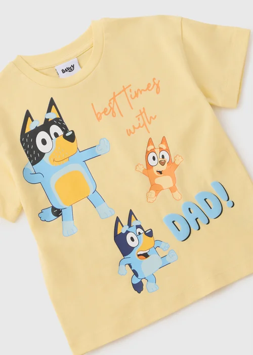 Bluey Kids Yellow Fathers Day T-Shirt (1-7yrs) - 1-1.5 Yrs Image 2