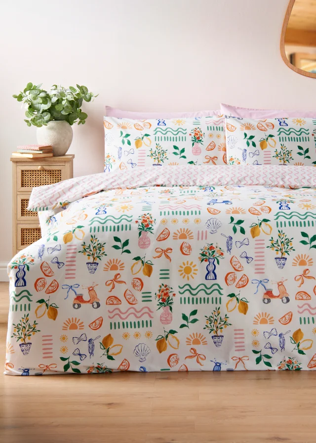 Multicolour Sorrento Tile Duvet Set