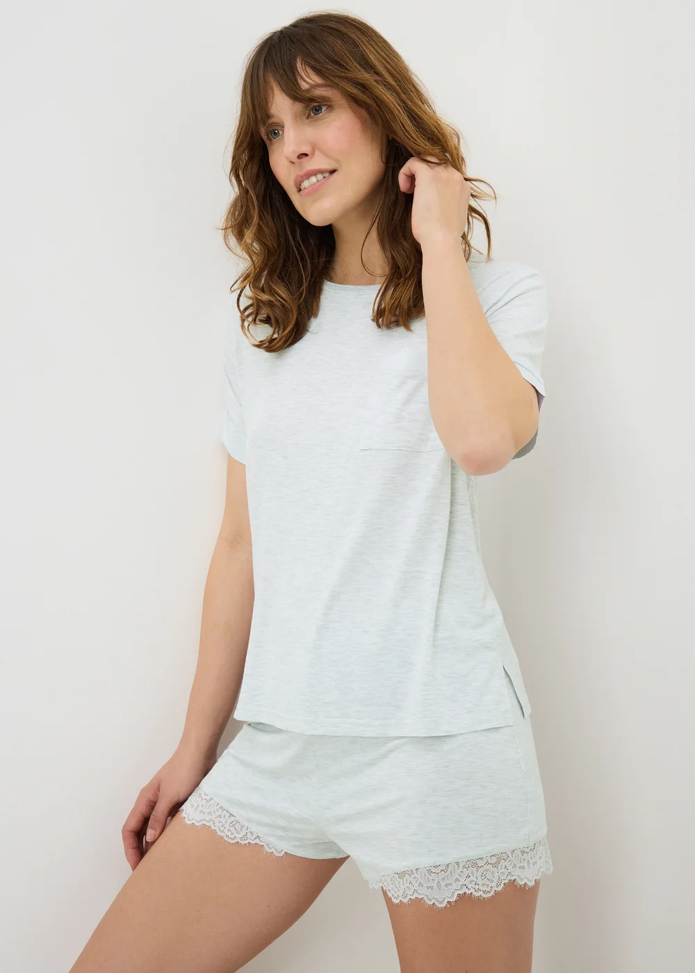 Grey Slouch Pyjama Top - Small Image 1
