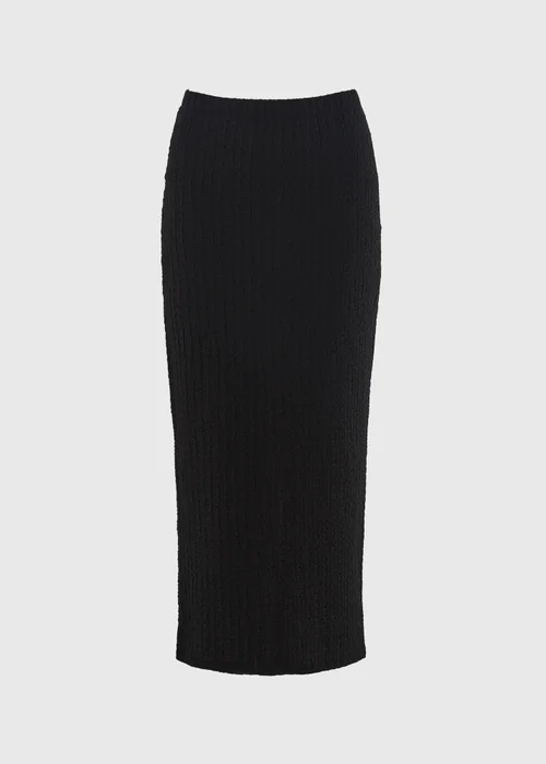 Black Textured Midaxi Skirt - 14 Image 3
