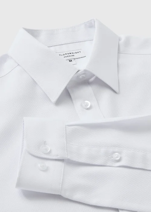 Taylor & Wright White Textured Regular Fit Shirt - S Image 6
