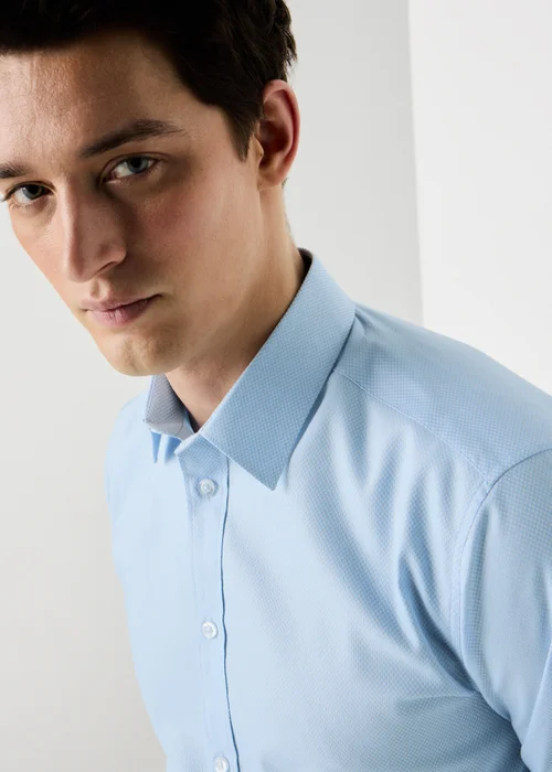 Taylor & Wright Blue Texture Regular Fit Shirt - S Image 3