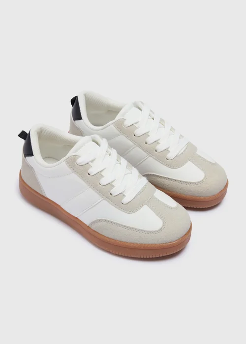 Boys Stone Panel Trainers (Younger 10-Older 6) - 11 Infant Image 1