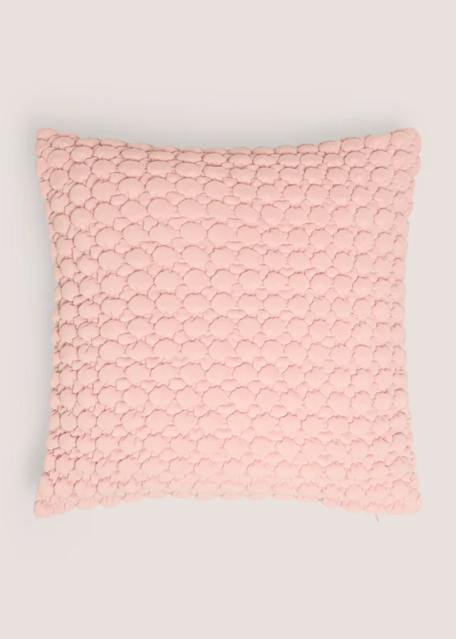 Pink Bobble Velvet Cushion