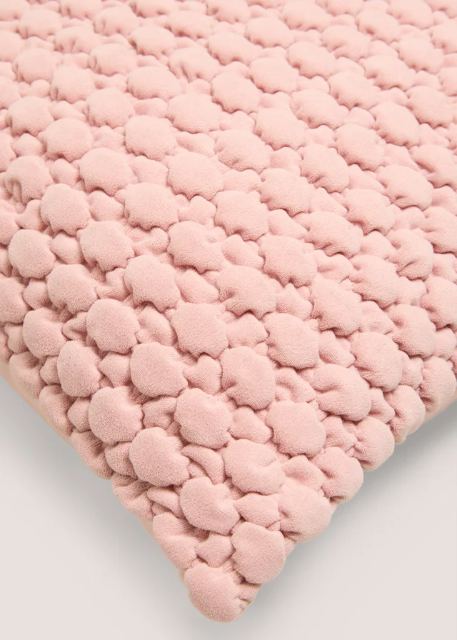 Pink Bobble Velvet Cushion