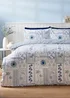 Blue Palm Tile Duvet Set - Single Image 1